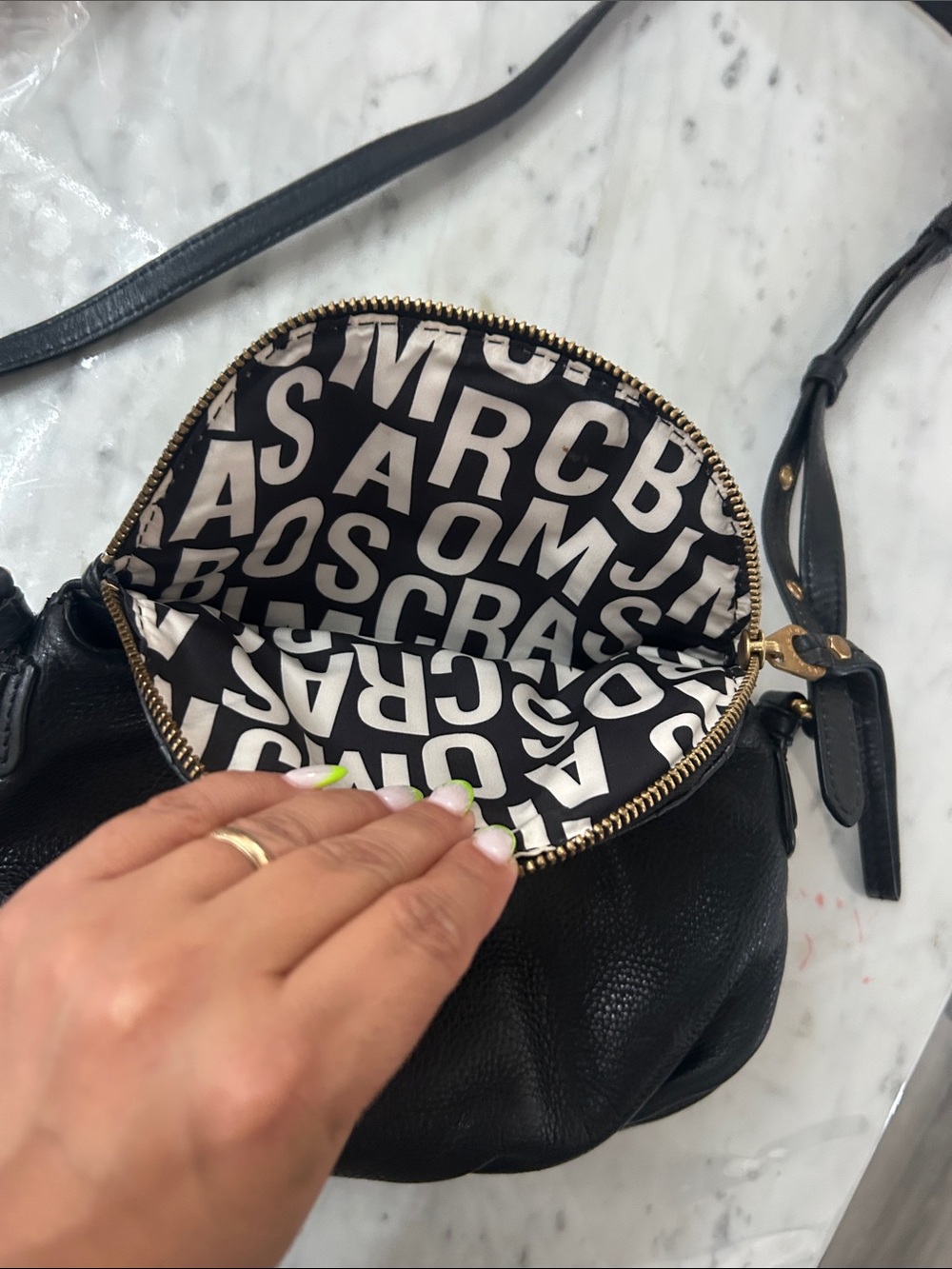 Marc By Marc Jacobs MINI Black Pebbled Leather Crossbody with Gold Hardware - Picture 6 of 12